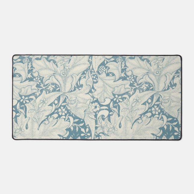 William Morris Wallflower Blue Damask Schreibtischunterlage (Vorderseite)