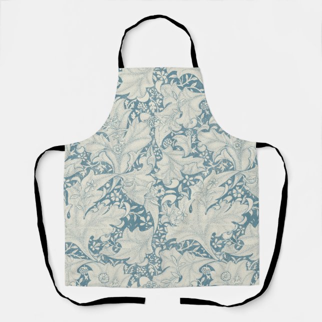 William Morris Wallflower Blue Damask Schürze (Vorderseite)
