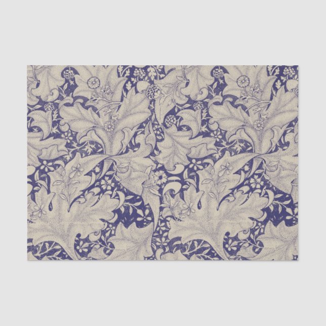 William Morris Wallflower Blue Damask Seidenpapier (Vorderseite)