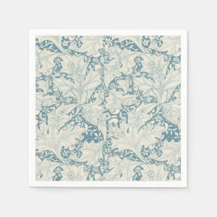 William Morris Wallflower Blue Damask Serviette