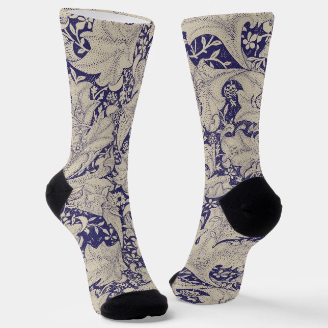 William Morris Wallflower Blue Damask Socken (Gewinkelt)