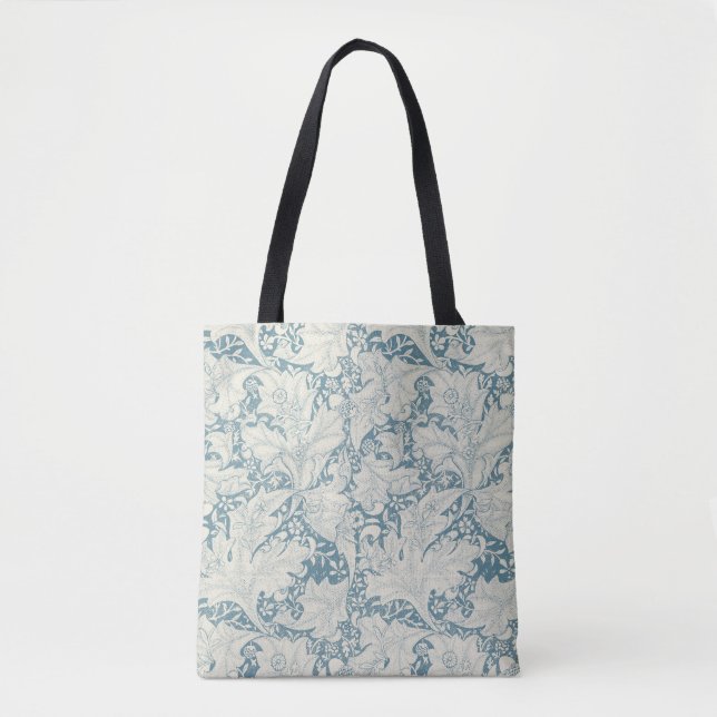 William Morris Wallflower Blue Damask Tasche (Vorderseite)