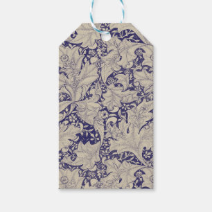 William Morris Wallflower Muster Antik Blau Geschenkanhänger