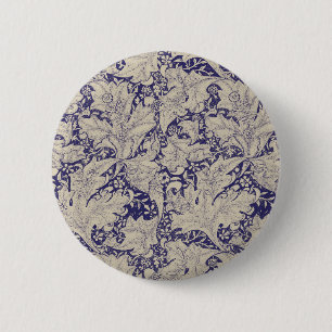William Morris Wallflower Muster Antique Blau Button