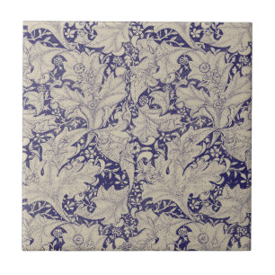William Morris Wallflower Muster Antiques Blau Fliese