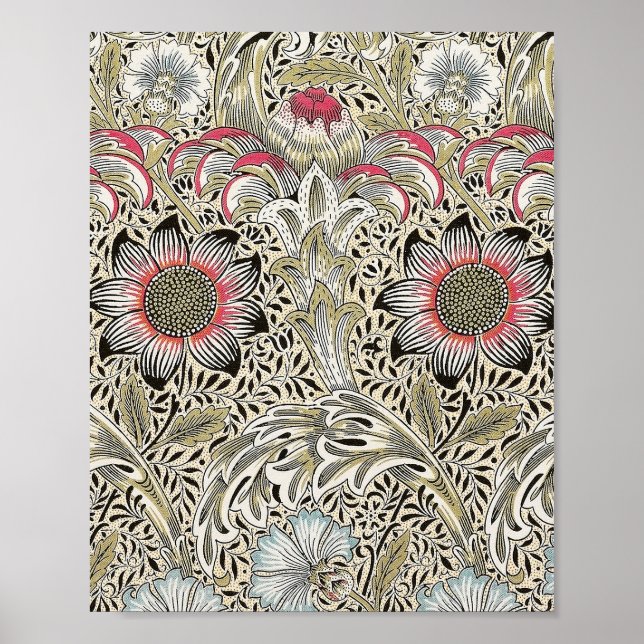 william morris wallpaper corncockle floral  poster (Vorne)