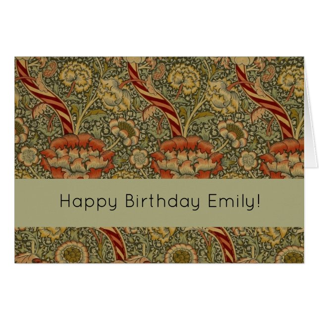 William Morris Wandle English Floral Damask Design (Vorderseite (Horizontal))