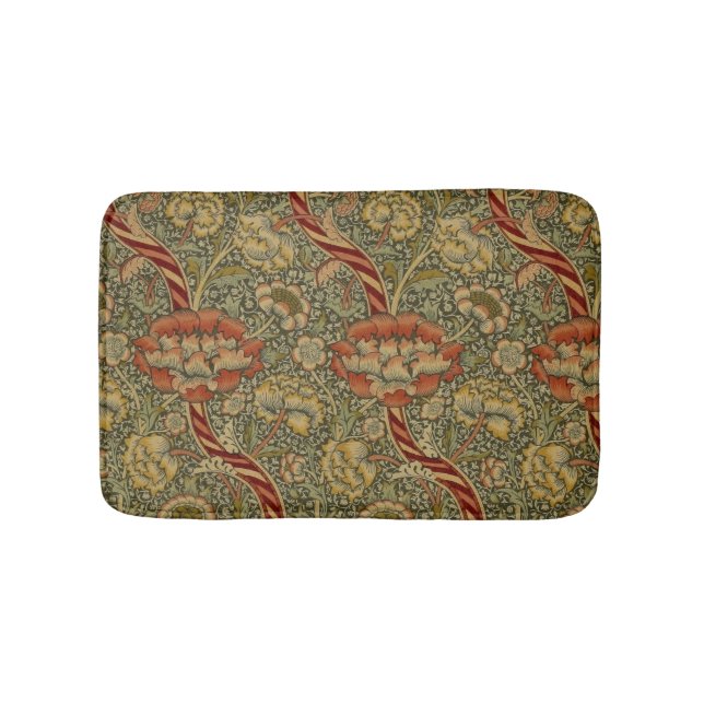 William Morris Wandle English Floral Damask Design Badematte (Vorderseite)
