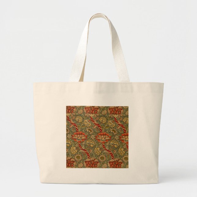 William Morris Wandle English Floral Damask Design Jumbo Stoffbeutel (Vorne)
