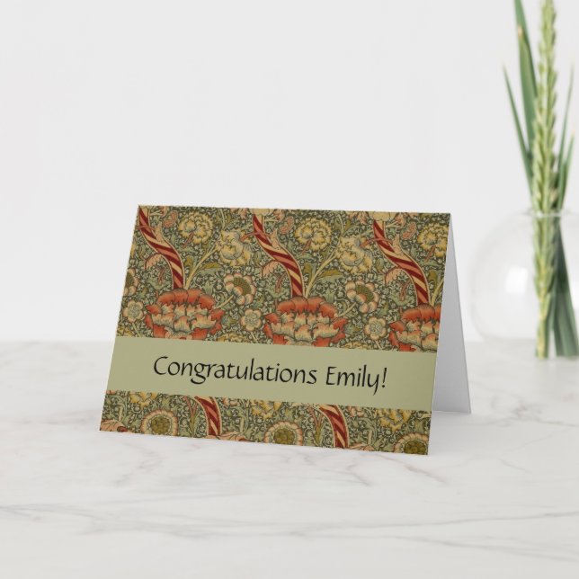 William Morris Wandle English Floral Damask Design Karte (Vorderseite)