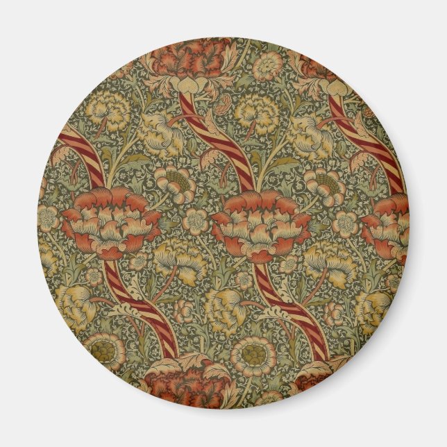 William Morris Wandle English Floral Damask Design Magnet (Vorne)