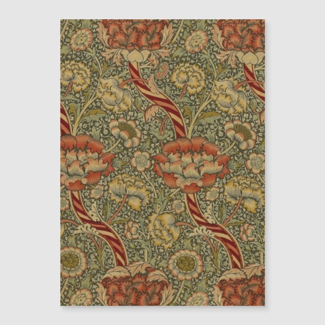 William Morris Wandle English Floral Damask Design Magnetkarte (Vorderseite)