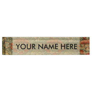 William Morris Wandle English Floral Damask Design Namensplakette