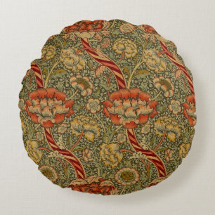 William Morris Wandle English Floral Damask Design Rundes Kissen