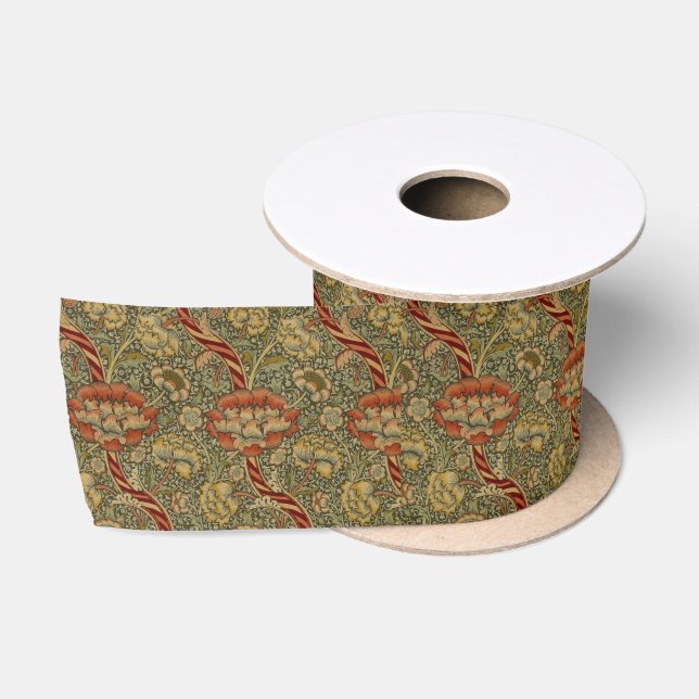 William Morris Wandle English Floral Damask Design Satinband (Spule)