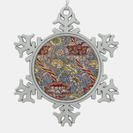 William Morris Wandle English Floral Damask Design Schneeflocken Zinn-Ornament