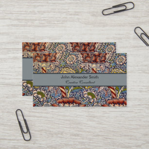 William Morris Wandle English Floral Damask Design Visitenkarte