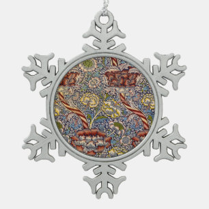 William Morris Wandle Navy Blaues Blumenkunstwerk Schneeflocken Zinn-Ornament