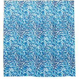 William Morris-Weide-Ast, Kobalt-Blau u. Weiß Duschvorhang