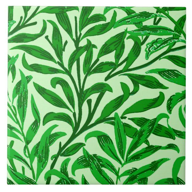 William Morris-Weide-Ast, Smaragdgrün Fliese (Vorderseite)