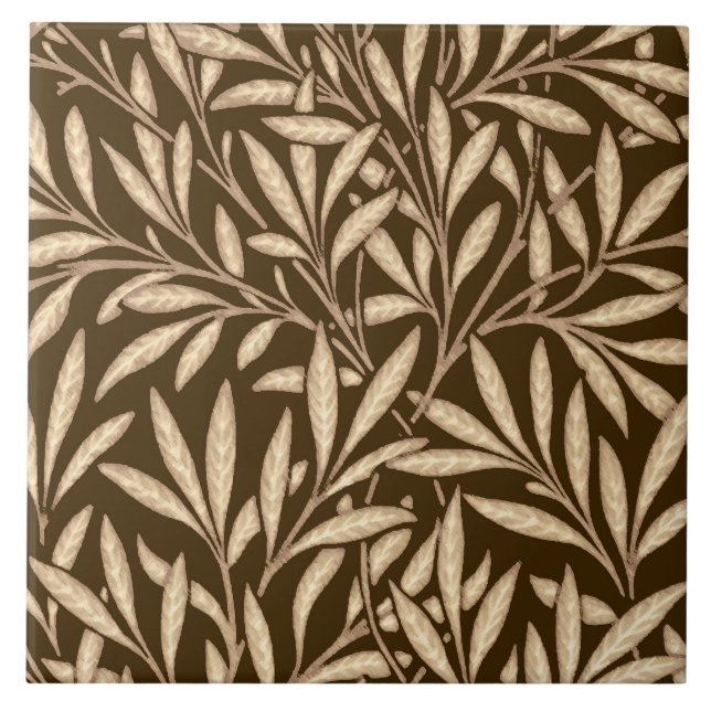 William Morris-Weide-Muster, Brown und Beige Fliese (Vorderseite)
