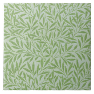 William Morris Weidenblüten Klassisches Grün Fliese