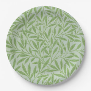William Morris Weidenblüten Klassisches Grün Pappteller