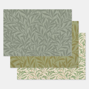 William Morris Weidenmuster Antik Hellgrün Geschenkpapier Set