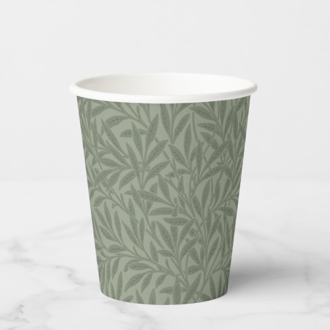 William Morris Weidenmuster Antik Hellgrün Pappbecher (Vorderseite)