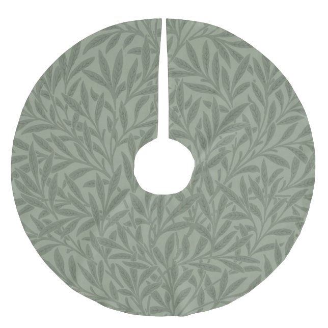 William Morris Weidenmuster Antik Hellgrün Polyester Weihnachtsbaumdecke (Vorderseite)