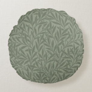 William Morris Weidenmuster Antik Hellgrün Rundes Kissen