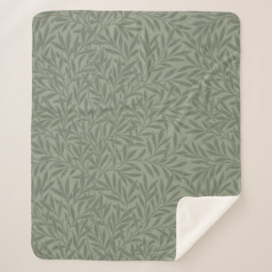 William Morris Weidenmuster Antik Hellgrün Sherpadecke