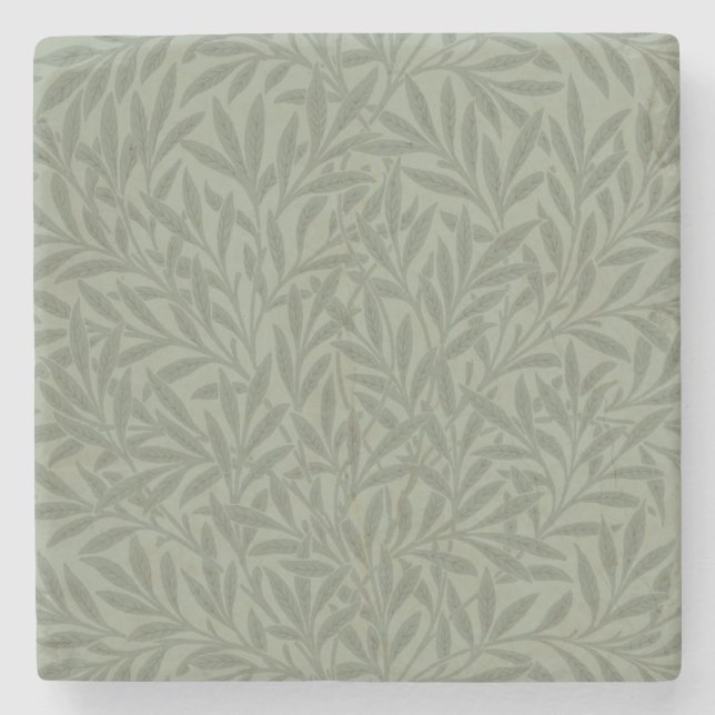 William Morris Weidenmuster Antik Hellgrün Steinuntersetzer (Vorderseite)
