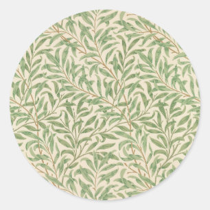 William Morris Weidenzweig Gartenblume Klassiker Runder Aufkleber