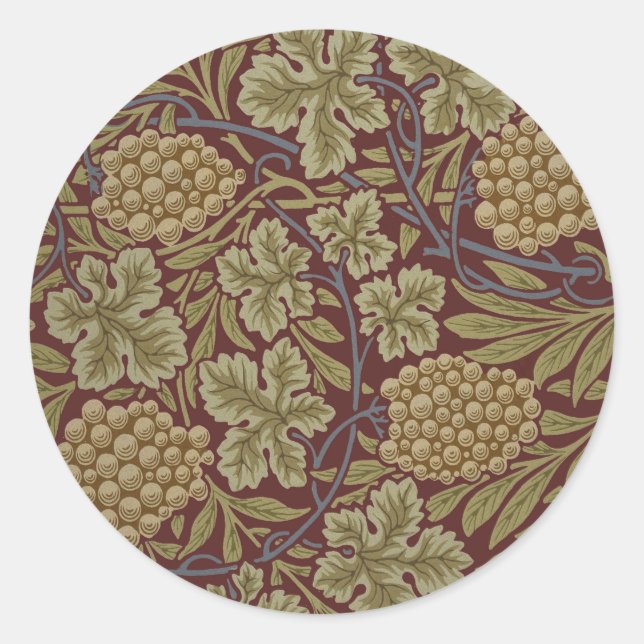 William Morris Weinroute Mendrisiotto Runder Aufkleber (Vorderseite)