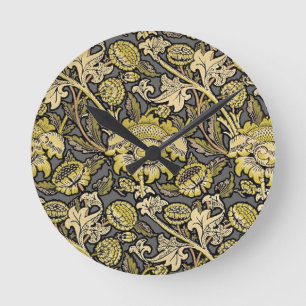 William Morris Wey Floral Arts Crafts Tapete Runde Wanduhr