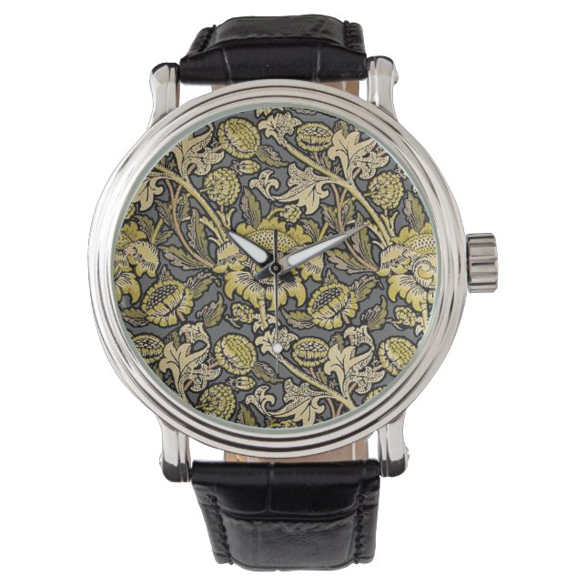 William Morris Wey Floral Wallpaper Armbanduhr (Vorderseite)