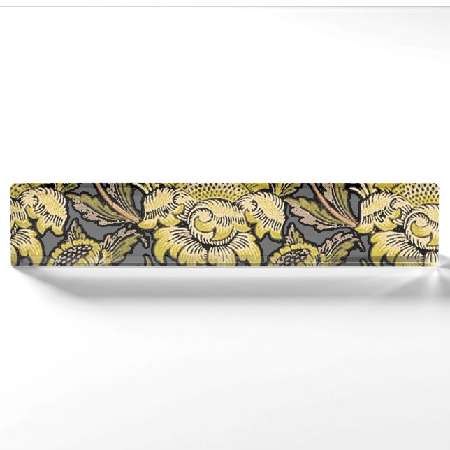 William Morris Wey Floral Wallpaper Namensplakette (Vorderseite)