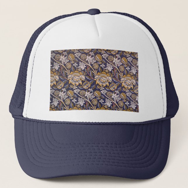William Morris Wey Floral Wallpaper Truckerkappe (Vorderseite)