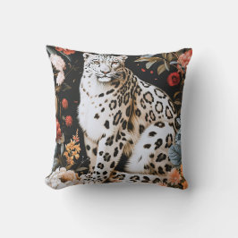 William Morris White Leopard mit Blumen Kissen