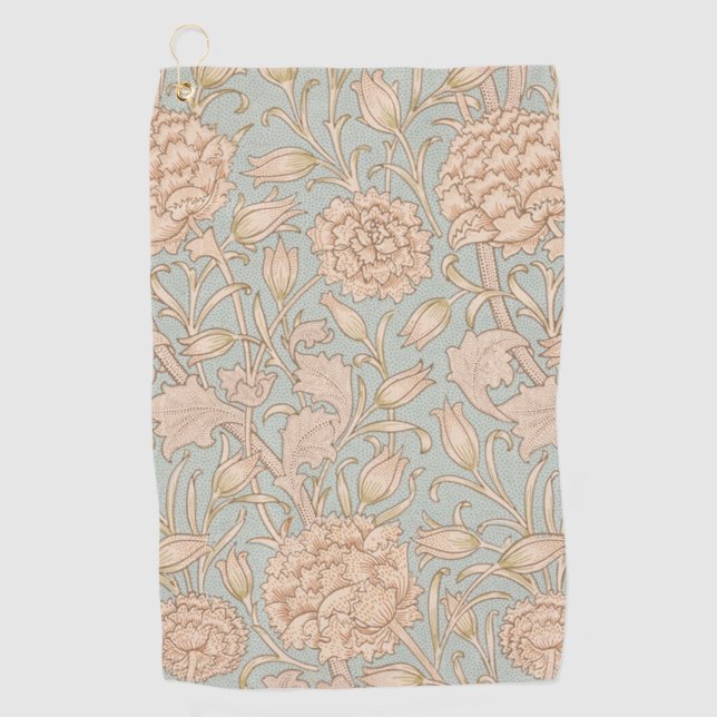 William Morris Wild Tulip Blume Floral Design Golfhandtuch (Vorderseite)