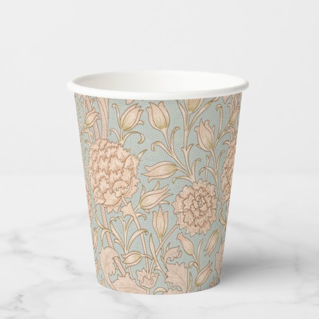 William Morris Wild Tulip Blume Floral Design Pappbecher (Vorderseite)