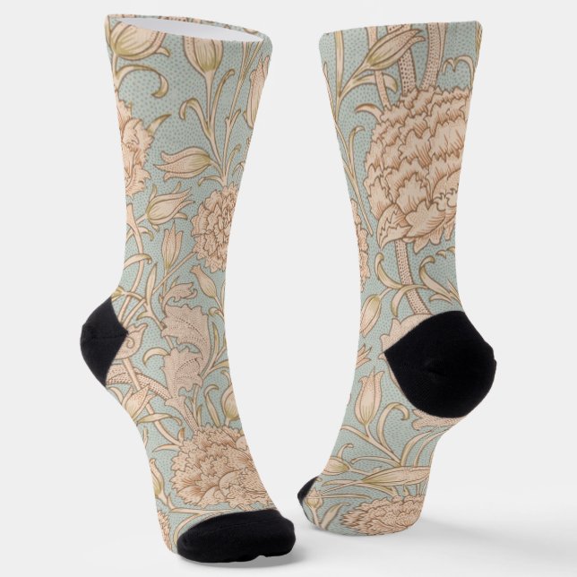 William Morris Wild Tulip Blume Floral Design Socken (Gewinkelt)