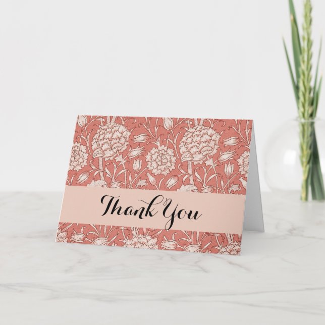 William Morris Wild Tulip Classic Viktorianisch De Dankeskarte (Vorderseite)