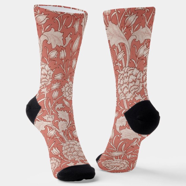 William Morris Wild Tulip Classic Viktorianisch De Socken (Gewinkelt)