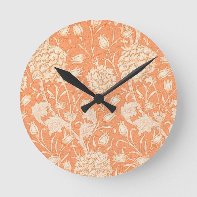 William Morris Wild Tulip Runde Wanduhr (Vorderseite)