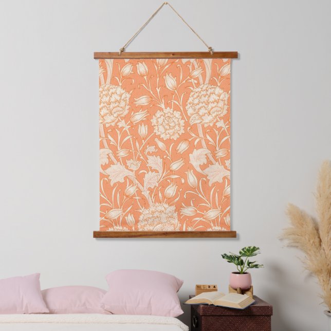 William Morris Wild Tulip Wandteppich Mit Holzrahmen (Schlafzimmer)
