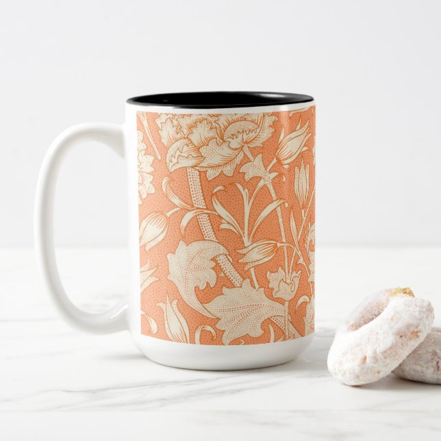 William Morris Wild Tulip Zweifarbige Tasse (Mit Donut)