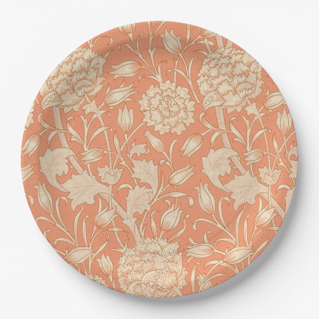 William Morris - Wilde Tulips - Blumenpfirsich Pappteller (Vorderseite)