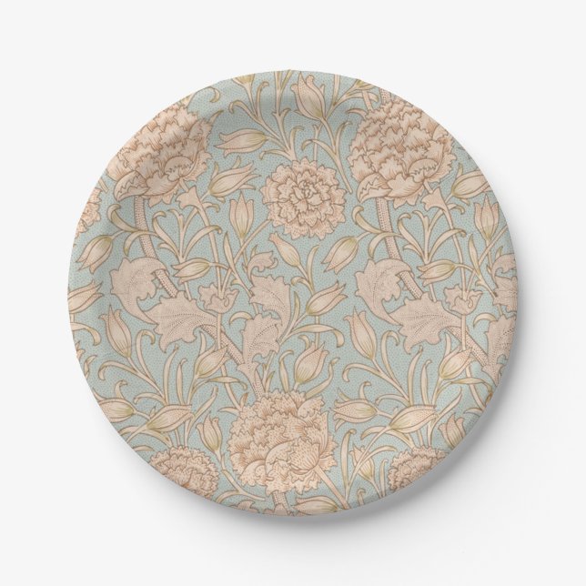 William Morris Wilde Tulpe Blumen Design Pappteller (Vorderseite)